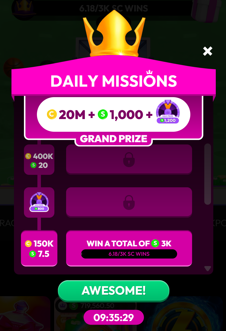 Crown Coins daily missions